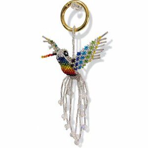 Handmade Beaded Hummingbird Bag Charm Keychain Pendant Key Ring – Colorful